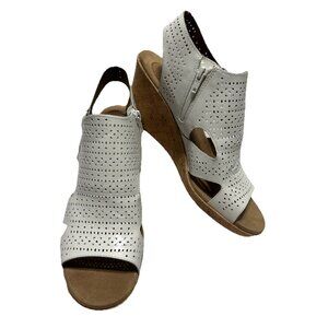 Rockport Cobb Hill Collection Sling Back White Leather Sandals Women’s Size 11